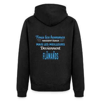 tous les hommes naissent égaux Flamands - Veste à capuche bio Premium Unisexe - noir - Dos - Nico (187cm)