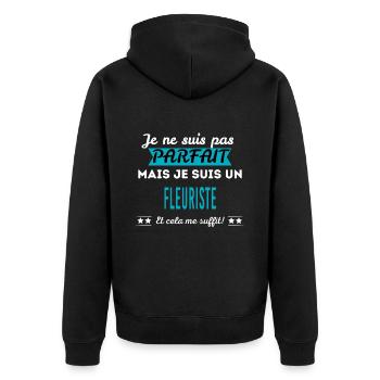 Je ne suis pas parfait FLEURISTE - Veste à capuche bio Premium Unisexe - noir - Dos - Nico (187cm)