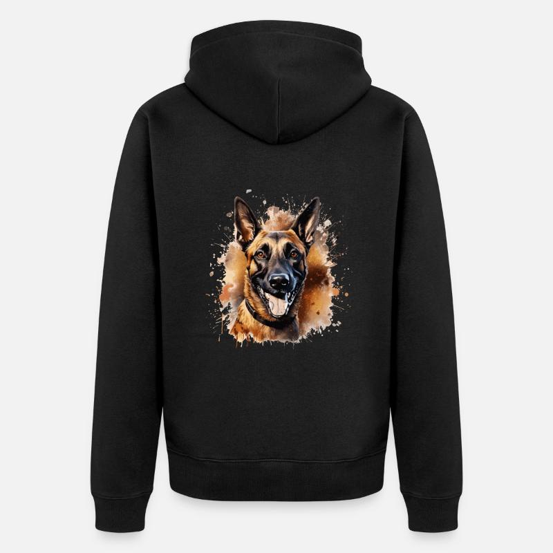 chien berger belge malinois - Veste à capuche bio Premium Unisexe - noir
