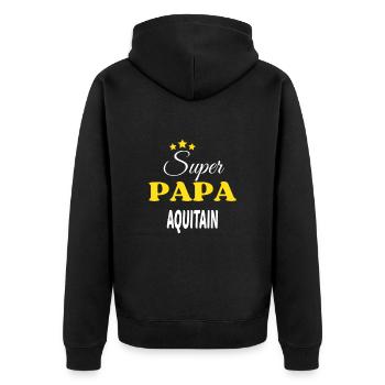 Super Papa AQUITAIN ANNIVERSAIRE - Veste à capuche bio Premium Unisexe - noir - Dos - Nico (187cm)