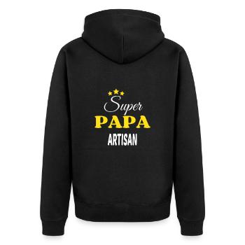 Super Papa ARTISAN ANNIVERSAIRE - Veste à capuche bio Premium Unisexe - noir - Dos - Nico (187cm)
