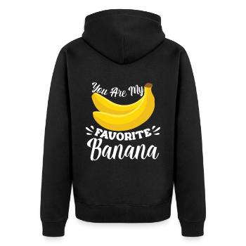 Tu es ma banane préférée - Veste à capuche bio Premium Unisexe - noir - Dos - Nico (187cm)