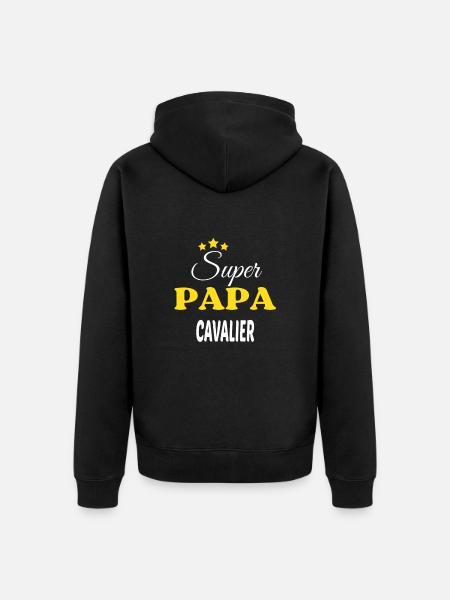 Super Papa CAVALIER ANNIVERSAIRE - Veste à capuche bio Premium Unisexe - noir