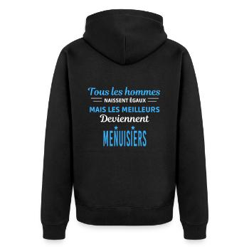 tous les hommes naissent égaux Agents Menuisiers - Veste à capuche bio Premium Unisexe - noir - Dos - Nico (187cm)