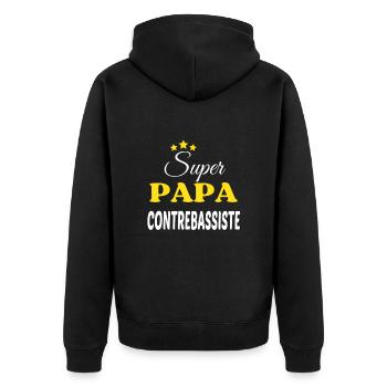 Super Papa CONTREBASSISTE ANNIVERSAIRE - Veste à capuche bio Premium Unisexe - noir - Dos - Nico (187cm)