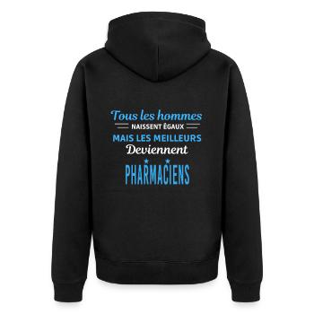 tous les hommes naissent égaux Pharmaciens - Veste à capuche bio Premium Unisexe - noir - Dos - Nico (187cm)
