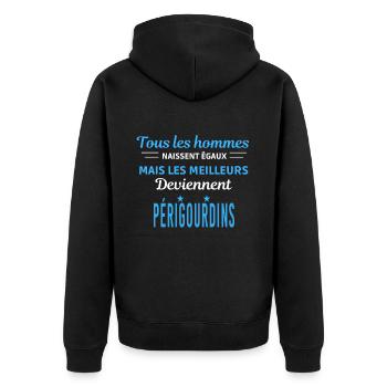 tous les hommes naissent égaux Périgourdins - Veste à capuche bio Premium Unisexe - noir - Dos - Nico (187cm)