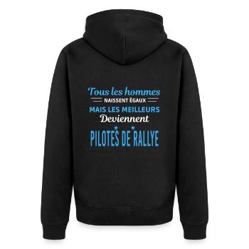 tous les hommes naissent égaux Pilotes de rallye - Veste à capuche bio Premium Unisexe - noir - Dos - Nico (187cm)