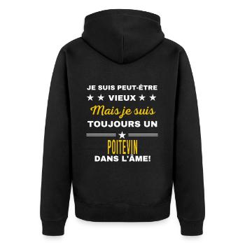 Je suis peut-être vieux POITEVIN - Veste à capuche bio Premium Unisexe - noir - Dos - Nico (187cm)