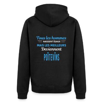 tous les hommes naissent égaux Poitevins - Veste à capuche bio Premium Unisexe - noir - Dos - Nico (187cm)