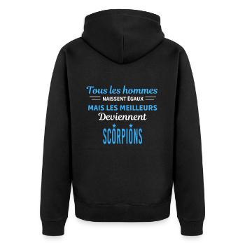tous les hommes naissent égaux Scorpions - Veste à capuche bio Premium Unisexe - noir - Dos - Nico (187cm)
