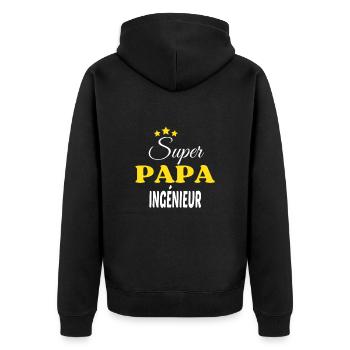 Super Papa INGÉNIEUR ANNIVERSAIRE - Veste à capuche bio Premium Unisexe - noir - Dos - Nico (187cm)
