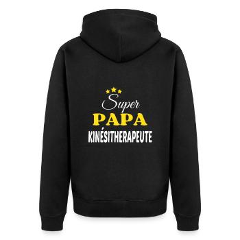 Super Papa KINÉSITHERAPEUTE ANNIVERSAIRE - Veste à capuche bio Premium Unisexe - noir - Dos - Nico (187cm)