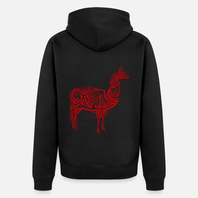 Tatouage tribal d’alpaga - Veste à capuche bio Premium Unisexe - noir