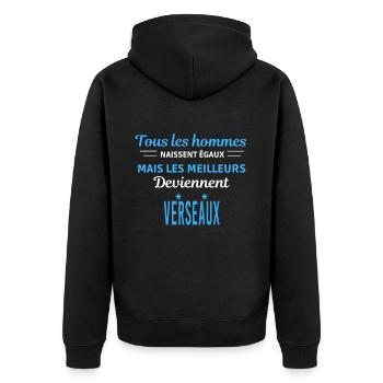 tous les hommes naissent égaux Verseaux - Veste à capuche bio Premium Unisexe - noir - Dos - Nico (187cm)