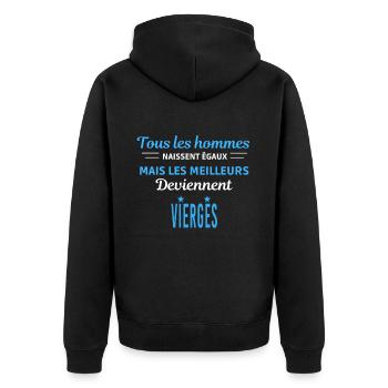 tous les hommes naissent égaux Vierges - Veste à capuche bio Premium Unisexe - noir - Dos - Nico (187cm)