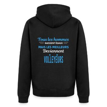 tous les hommes naissent égaux Volleyeurs - Veste à capuche bio Premium Unisexe - noir - Dos - Nico (187cm)