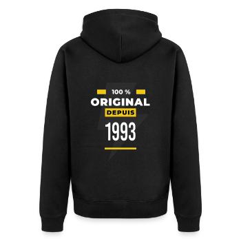 100 % original depuis 1993 CADEAU Anniversaire - Veste à capuche bio Premium Unisexe - noir - Dos - Nico (187cm)