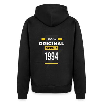 100 % original depuis 1994 CADEAU Anniversaire - Veste à capuche bio Premium Unisexe - noir - Dos - Nico (187cm)