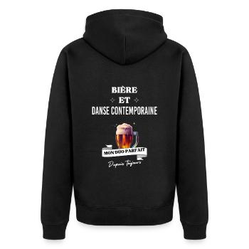 Bière Mon duo parfait depuis danse contemporaine - Veste à capuche bio Premium Unisexe - noir - Dos - Nico (187cm)