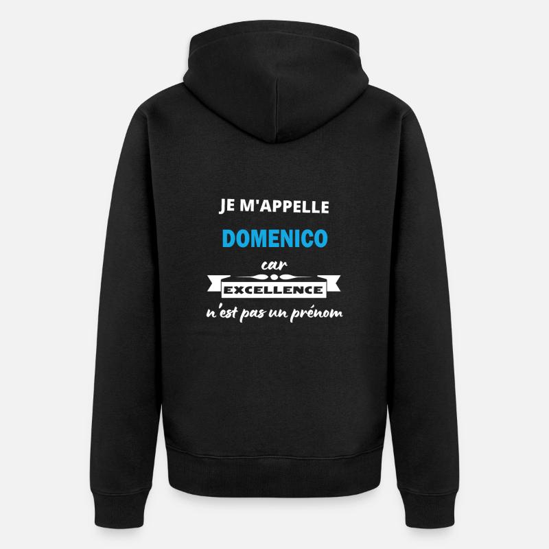 Je m'appelle excellence Domenico - Veste à capuche bio Premium Unisexe - noir