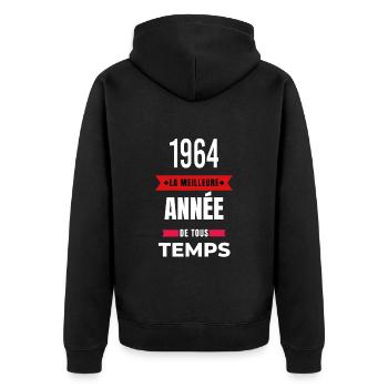 La meilleure année de tous les temps 1964 - Veste à capuche bio Premium Unisexe - noir - Dos - Nico (187cm)