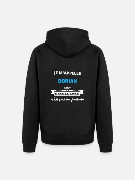 Je m'appelle excellence Dorian - Veste à capuche bio Premium Unisexe - noir