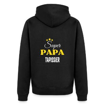 Super Papa TAPISSIER ANNIVERSAIRE - Veste à capuche bio Premium Unisexe - noir - Dos - Nico (187cm)