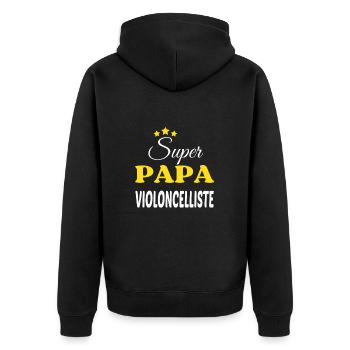 Super Papa VIOLONCELLISTE ANNIVERSAIRE - Veste à capuche bio Premium Unisexe - noir - Dos - Nico (187cm)
