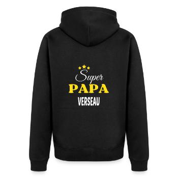 Super Papa VERSEAU ANNIVERSAIRE - Veste à capuche bio Premium Unisexe - noir - Dos - Nico (187cm)