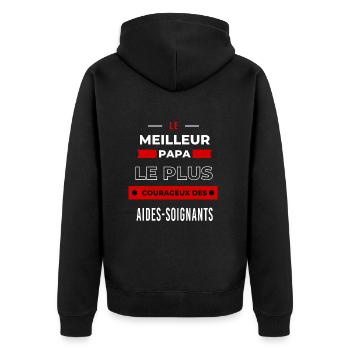 Le meilleur papa, courageux des Aides-soignants - Veste à capuche bio Premium Unisexe - noir - Dos - Nico (187cm)