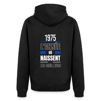 L'année où naissent les meilleurs 1975 - Veste à capuche bio Premium Unisexe - noir - Dos - Nico (187cm)