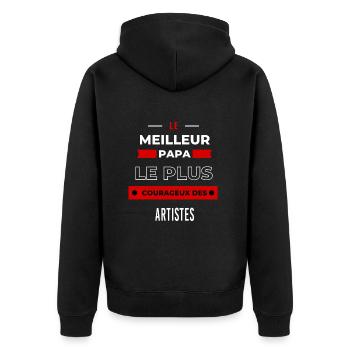 Le meilleur papa, le plus courageux des Artistes - Veste à capuche bio Premium Unisexe - noir - Dos - Nico (187cm)