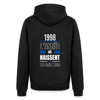 L'année où naissent les meilleurs 1998 - Veste à capuche bio Premium Unisexe - noir - Dos - Nico (187cm)