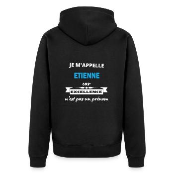 Je m'appelle excellence Etienne - Veste à capuche bio Premium Unisexe - noir - Dos - Nico (187cm)