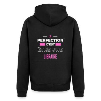 Fier d'être un légendaire GARDE CHASSE HUMOUR - Veste à capuche bio Premium Unisexe - noir - Dos - Nico (187cm)