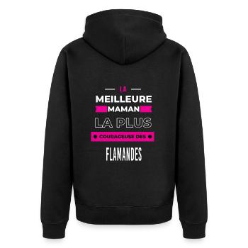 La meilleure maman plus courageuse des Flamandes - Veste à capuche bio Premium Unisexe - noir - Dos - Nico (187cm)