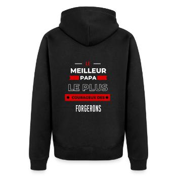 Le meilleur papa, le plus courageux des Forgerons - Veste à capuche bio Premium Unisexe - noir - Dos - Nico (187cm)