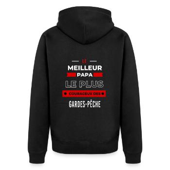 Le meilleur papa plus courageux des Gardes-pêche - Veste à capuche bio Premium Unisexe - noir - Dos - Nico (187cm)