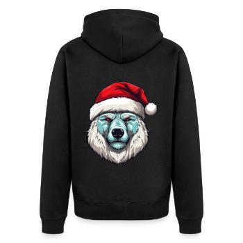 Portrait d’ours polaire Noël ours polaire - Veste à capuche bio Premium Unisexe - noir - Dos - Nico (187cm)