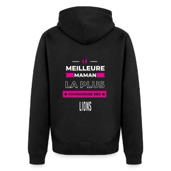 La meilleure maman plus courageuse des lions - Veste à capuche bio Premium Unisexe - noir - Dos - Nico (187cm)