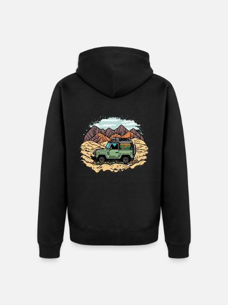 Der Offroad-Solist - Unisex Premium Bio Zip Hoodie - Schwarz