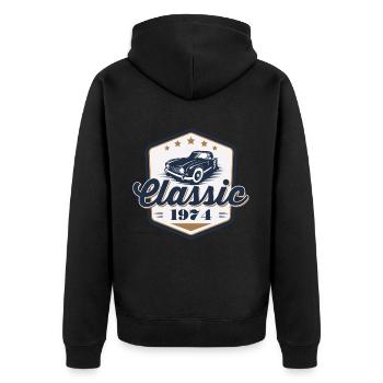 50th Birthday 1974 Classic Car Vintage Car - Unisex Premium Organic Zip Hoodie - black - Back - Nico (187cm)