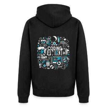 Accro au codage 16 - Veste à capuche bio Premium Unisexe - noir - Dos - Nico (187cm)