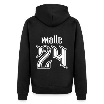 Malle 24 Mallorca 2024 - Unisex Premium Bio Zip Hoodie - Schwarz - Hinten - Nico (187cm)