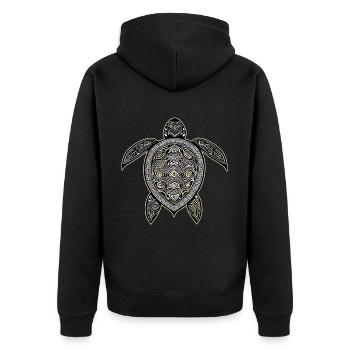 Tortue symbole maori II - Veste à capuche bio Premium Unisexe - noir - Dos - Nico (187cm)