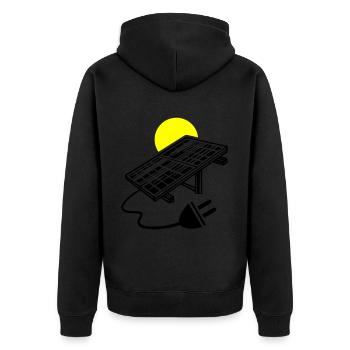 Symbole de l’installation photovoltaïque Énergie solaire - Veste à capuche bio Premium Unisexe - noir - Dos - Nico (187cm)