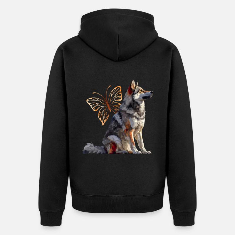 Elchhund - Unisex Premium Bio Zip Hoodie - Schwarz