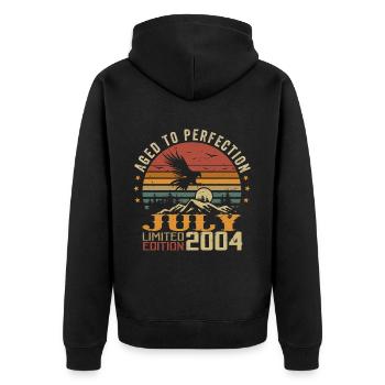 Vintage July 2004 Anniversary July 2004 - Unisex Premium Organic Zip Hoodie - black - Back - Nico (187cm)