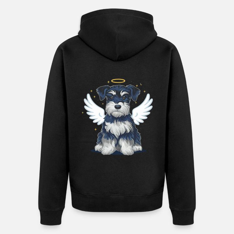 Mignon schnauzer nain aux tournesols - Veste à capuche bio Premium Unisexe - noir